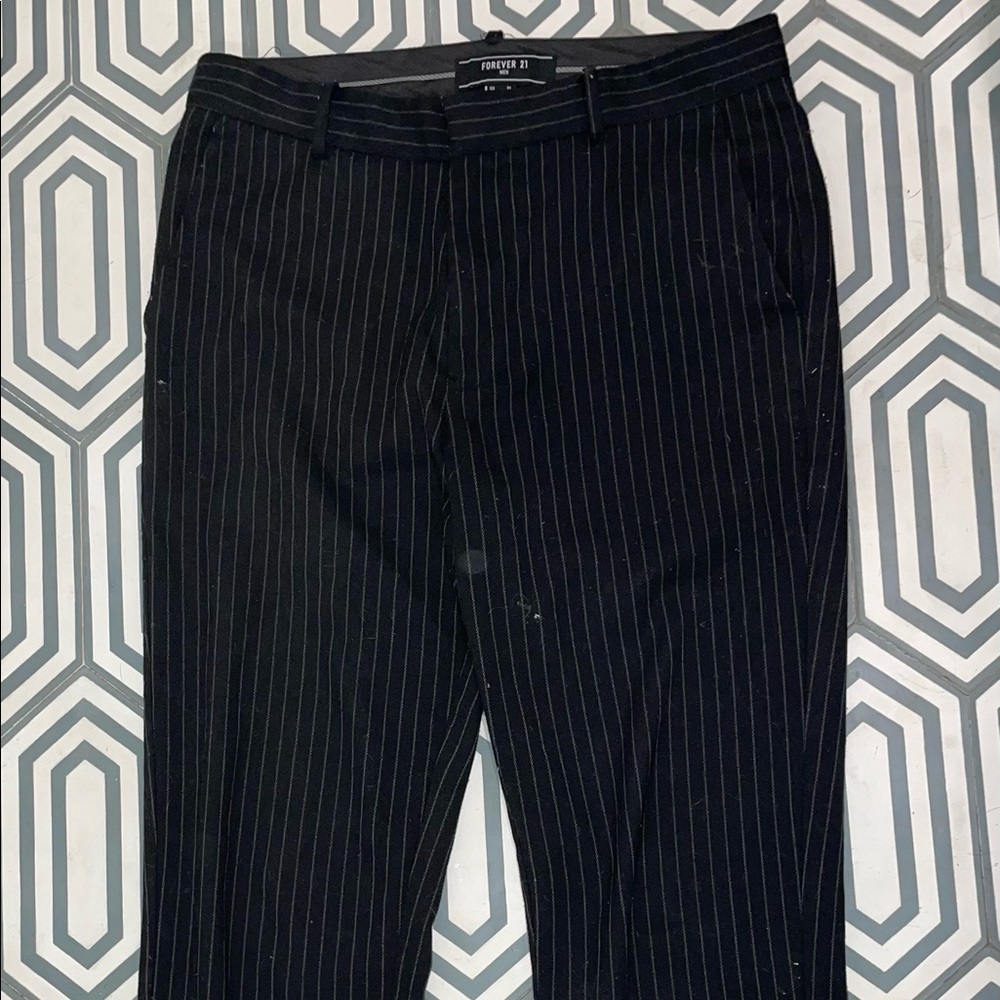 Forever 21 vintage black pinstripe slacks slim fit